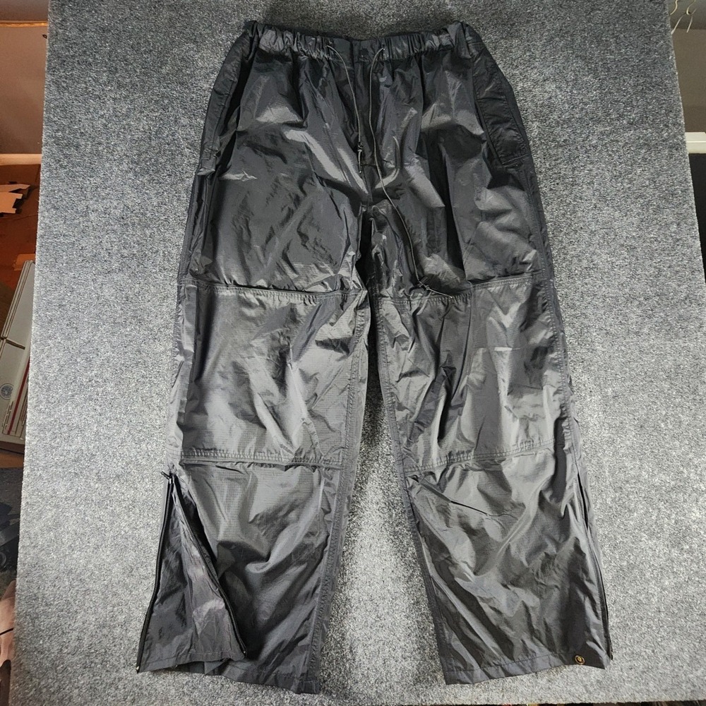 Bass Pro Shops Mens 3XL Rain Pants‎ Black Nylon Waterproof Fishing Outdoor EUC